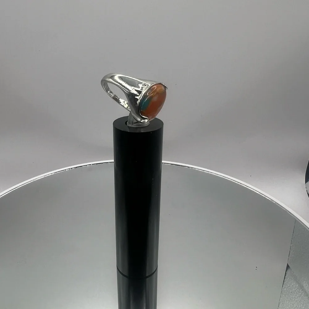 Brand New “Spiny Oyster Turquoise” Silver Ring